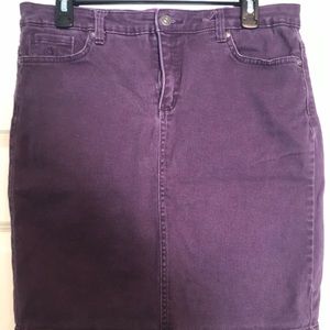 Purple denim skirt